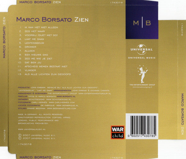 Marco Borsato : Zien (CD, Album, RE)