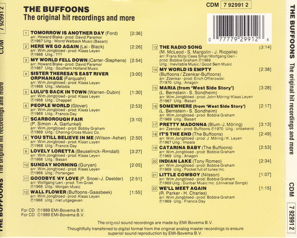 The Buffoons : The Original Hit Recordings And More (CD, Comp)