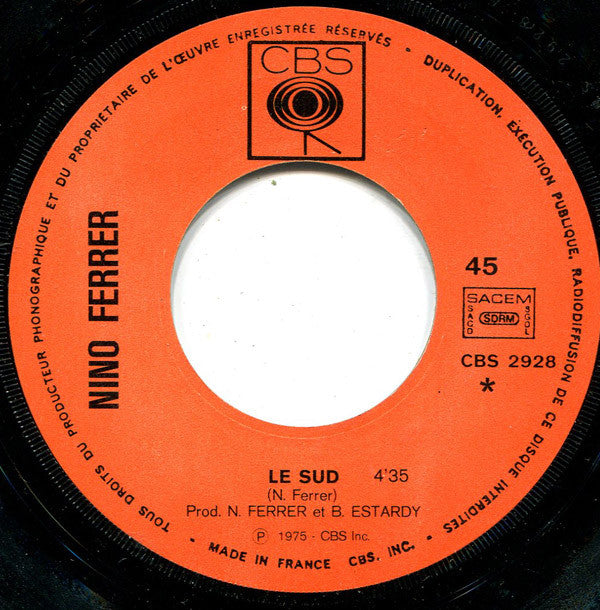 Nino Ferrer : Le Sud (7", Single)