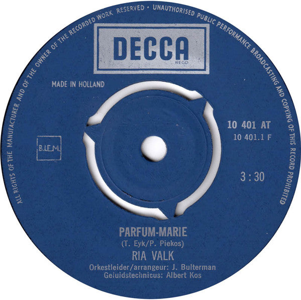 Ria Valk : Parfum-Marie / Willem Willem (7", Single)