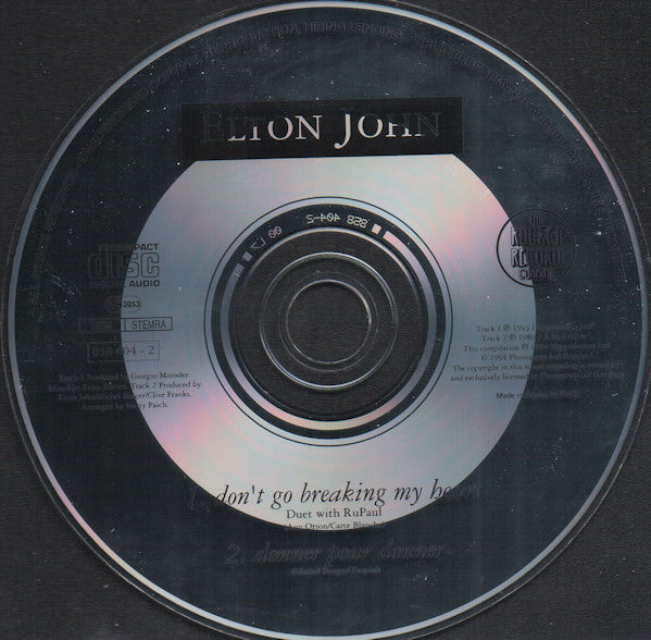 Elton John & RuPaul : Don't Go Breaking My Heart (CD, Single, Car)