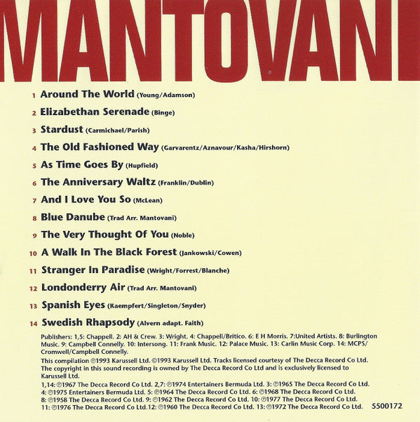 Mantovani : Serenade (CD, Comp)