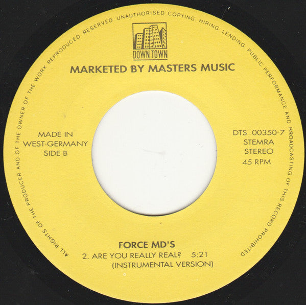Force MD's : Are You Really Real? (7", Single)