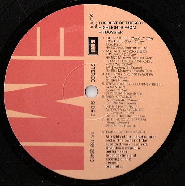 Various : The Best Of The 70's - Highlights From Hit Dossier (2xLP, Comp)