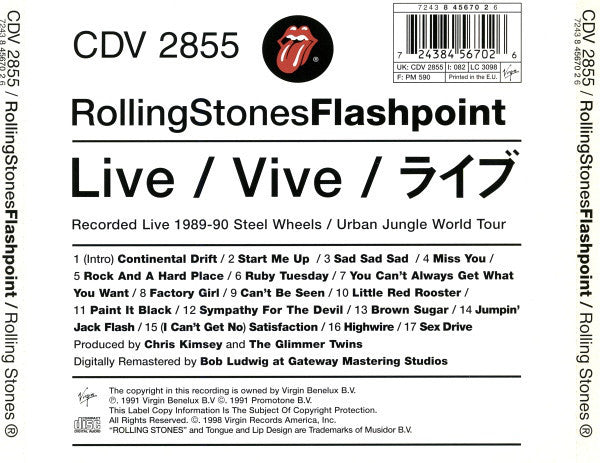 The Rolling Stones : Flashpoint (CD, Album, RE, RM)