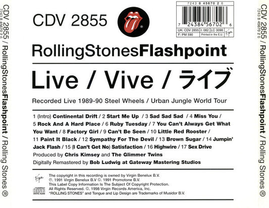 The Rolling Stones : Flashpoint (CD, Album, RE, RM)
