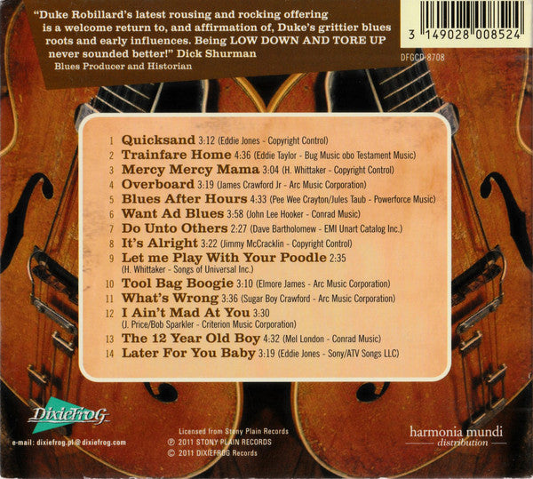 The Duke Robillard Band : Low Down And Tore Up (CD, Album)