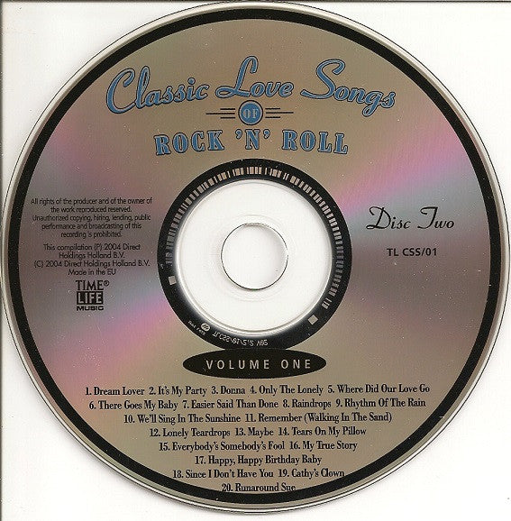 Various : Classic Love Songs Of Rock 'n' Roll - Volume One (2xCD, Comp)