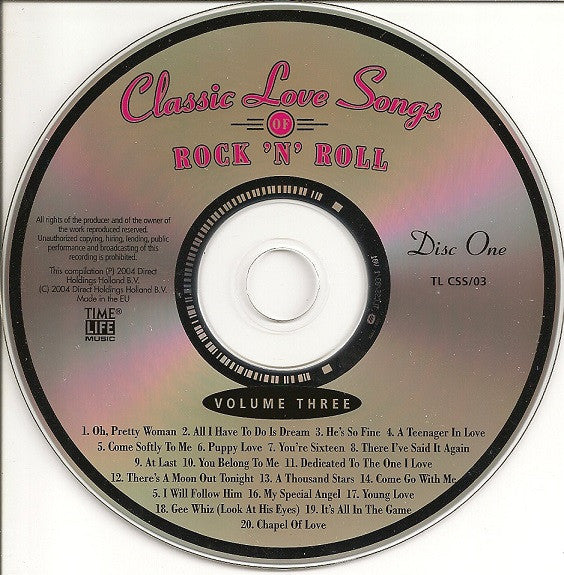 Various : Classic Love Songs Of Rock 'n' Roll - Volume Three (2xCD, Comp)
