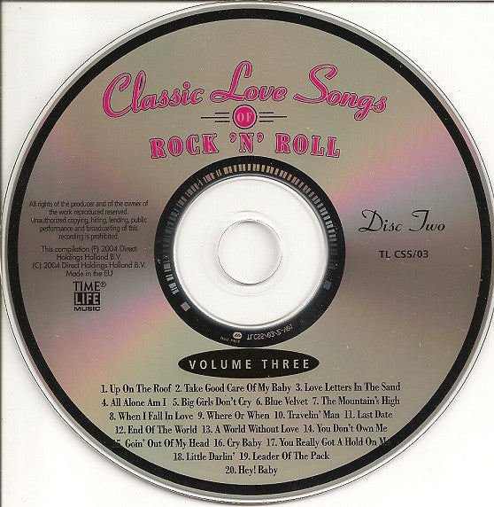 Various : Classic Love Songs Of Rock 'n' Roll - Volume Three (2xCD, Comp)