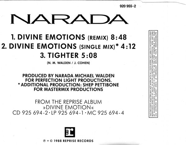 Narada Michael Walden : Divine Emotions (CD, Mini, Single)