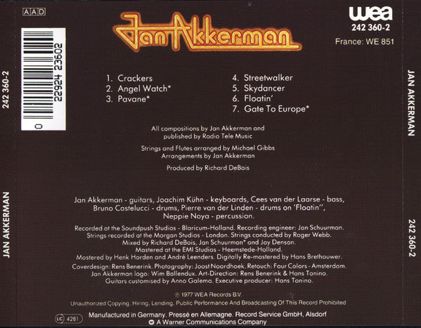 Jan Akkerman : Jan Akkerman (CD, Album, RE, RM)