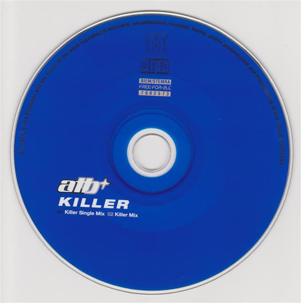 ATB : Killer (CD, Single, Car)