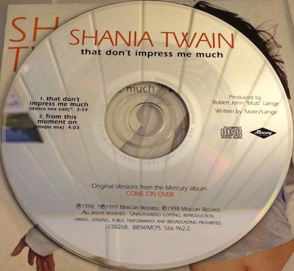Shania Twain : That Don't Impress Me Much (CD, Single, Car)