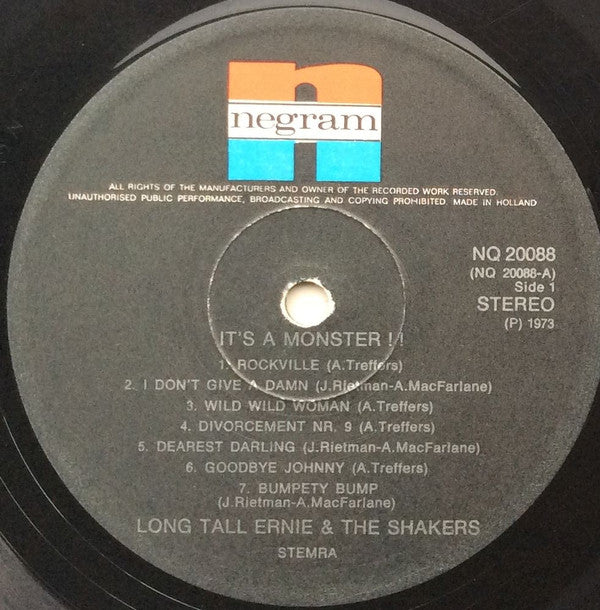 Long Tall Ernie And The Shakers : It's A Monster (LP, Album, Gat)