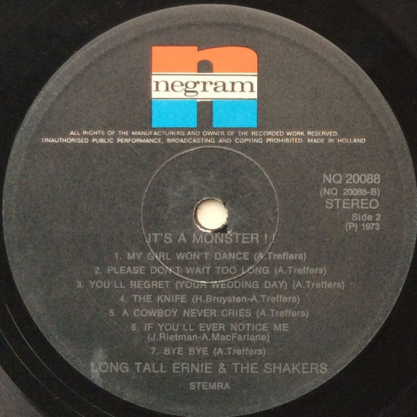 Long Tall Ernie And The Shakers : It's A Monster (LP, Album, Gat)
