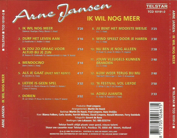 Arne Jansen (2) : Ik Wil Nog Meer (CD, Album)