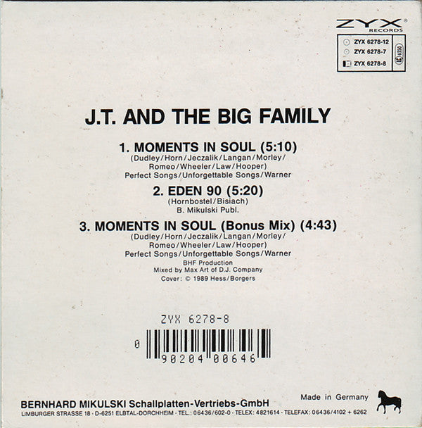 J.T. And The Big Family : Moments In Soul (CD, Maxi)