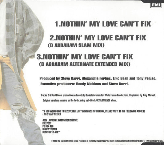 Joey Lawrence : Nothin' My Love Can't Fix (CD, Single)