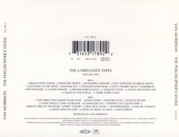 Van Morrison : The Philosopher's Stone (The Unreleased Tapes Volume One) (2xCD, Album, Comp)