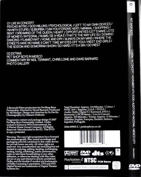 Pet Shop Boys : Cubism / In Concert / November 14th 2006 / Auditorio Nacional / Mexico City (DVD-V, NTSC, Chr)