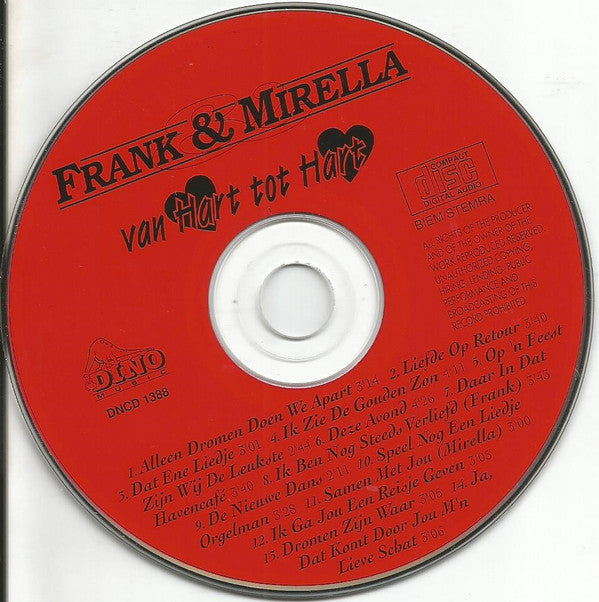 Frank & Mirella : Van Hart Tot Hart (CD, Album)