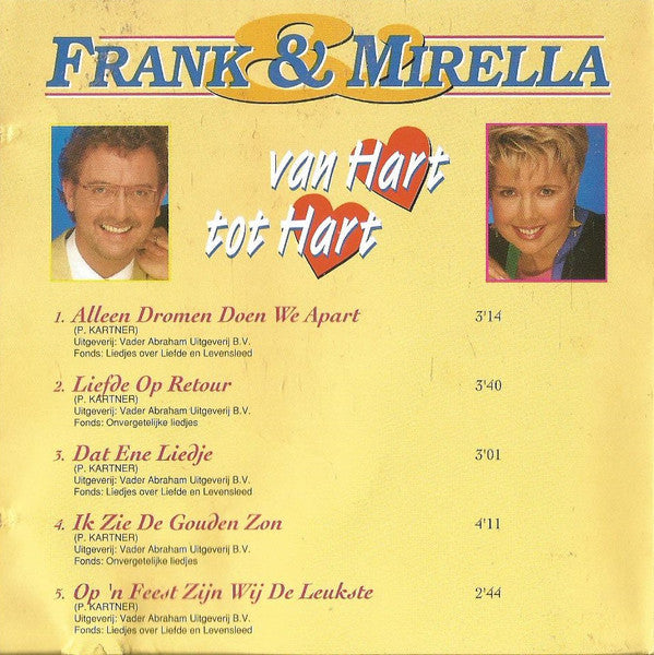 Frank & Mirella : Van Hart Tot Hart (CD, Album)