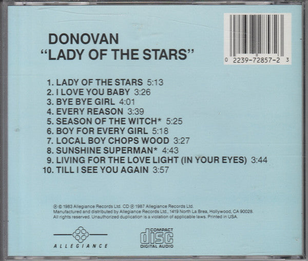 Donovan : Lady Of The Stars (CD, Album, RE)