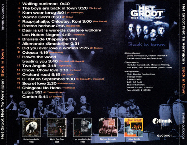 Het Groot Niet Te Vermijden : Back In Town (CD, Album)