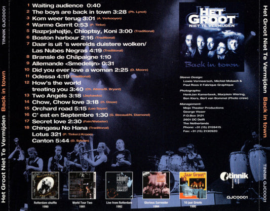 Het Groot Niet Te Vermijden : Back In Town (CD, Album)
