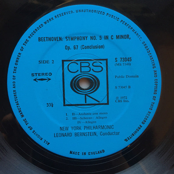 Ludwig van Beethoven, Leonard Bernstein, New York Philharmonic : Fifth Symphony (LP, Album)