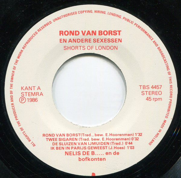 Nelis De B... En De Bofkonten : Rond Van Borst En Andere Sexessen (7", EP)