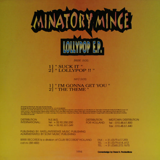 Minatory Mince : Lollypop E.P. (12", EP)