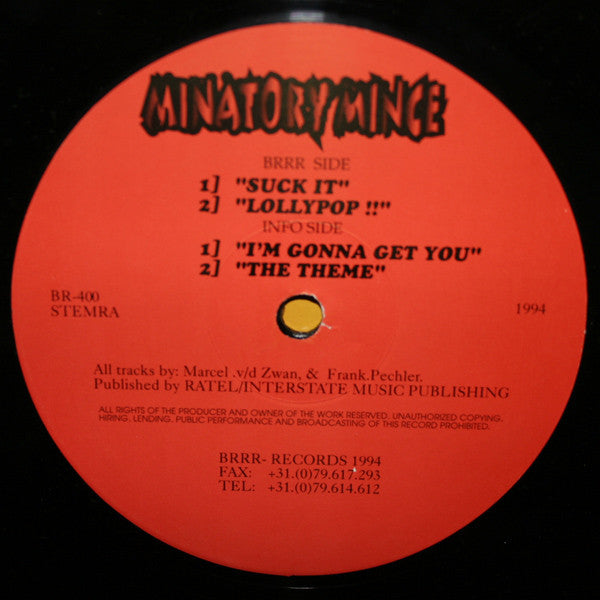 Minatory Mince : Lollypop E.P. (12", EP)