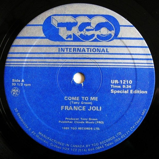 France Joli : Come To Me / Don't Let Go (12", RE, S/Edition)