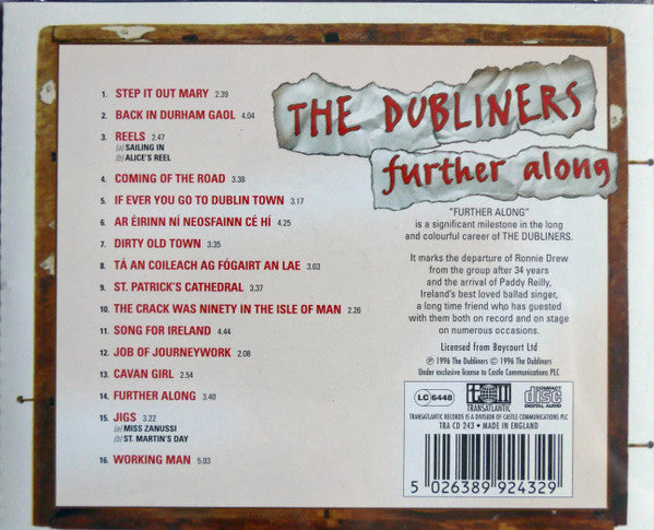 The Dubliners : Further Along (CD, Album)