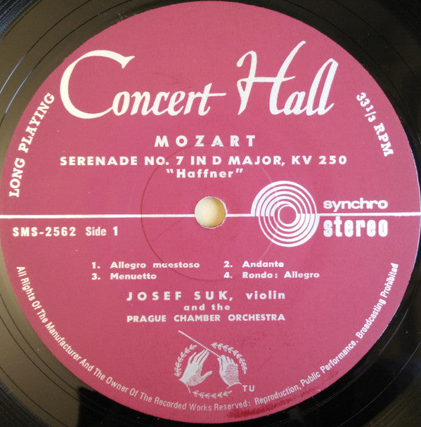 Wolfgang Amadeus Mozart, Josef Suk, Prague Chamber Orchestra : Haffner Serenade Nr. 7 In D-Dur, KV 250 (LP)