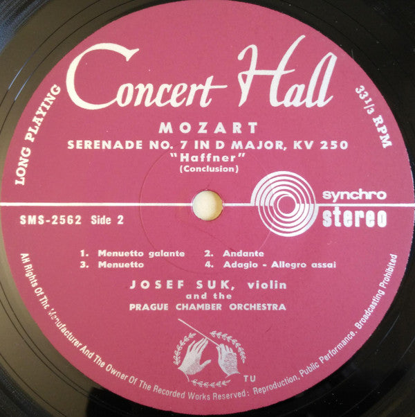 Wolfgang Amadeus Mozart, Josef Suk, Prague Chamber Orchestra : Haffner Serenade Nr. 7 In D-Dur, KV 250 (LP)