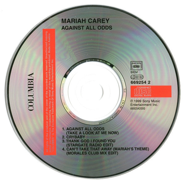 Mariah Carey : Against All Odds (CD, Maxi)