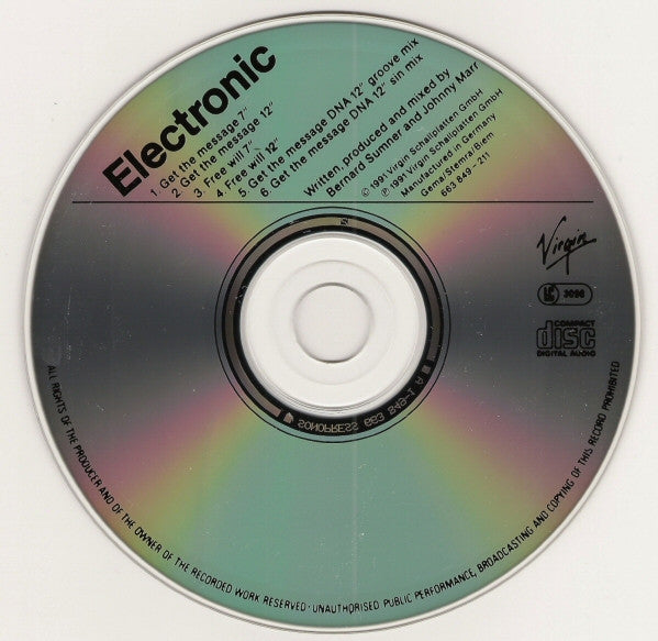 Electronic : Get The Message (CD, Single)