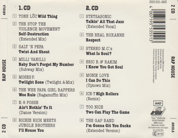 Various : Rap House (2xCD, Comp)
