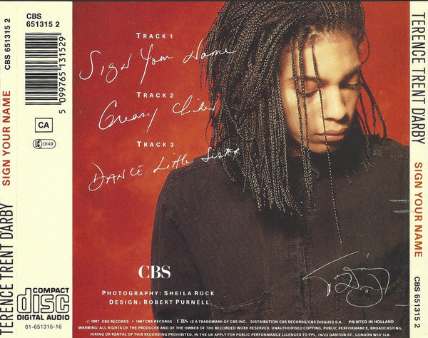 Terence Trent D'Arby : Sign Your Name (CD, Single, Pic)