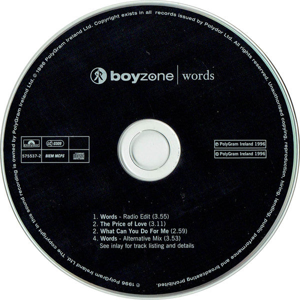 Boyzone : Words (CD, Single, Dig)