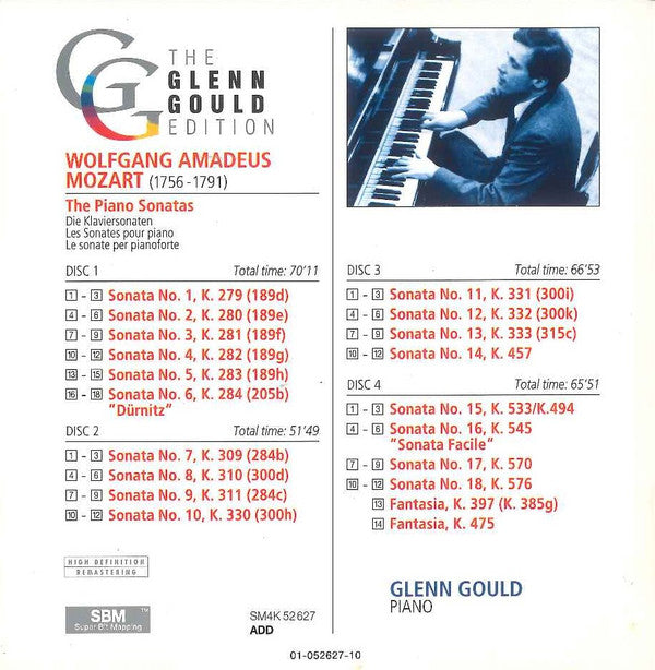 Wolfgang Amadeus Mozart, Glenn Gould : The Complete Piano Sonatas; Fantasias K. 397 & K. 475 (4xCD, Comp)