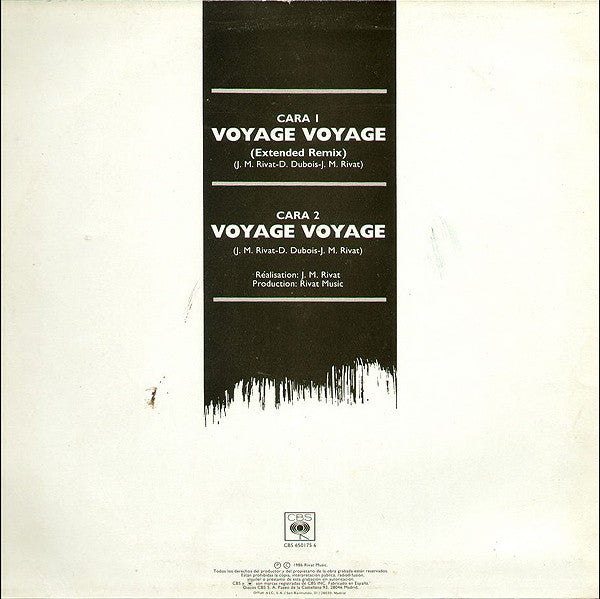 Desireless : Voyage Voyage (12", Maxi)