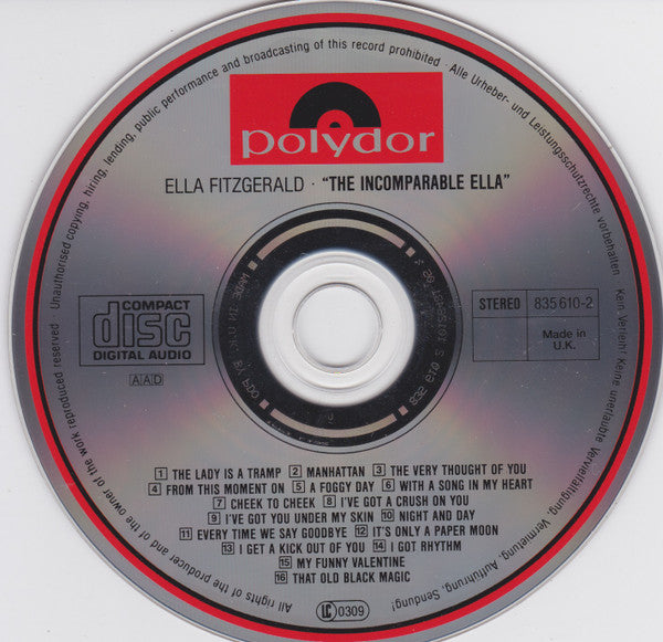 Ella Fitzgerald : The Incomparable Ella (CD, Comp)