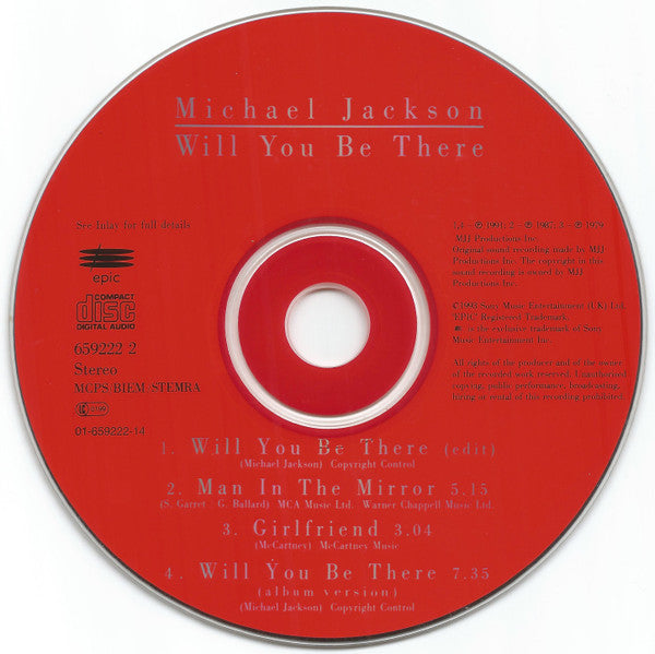 Michael Jackson : Will You Be There (CD, Maxi)