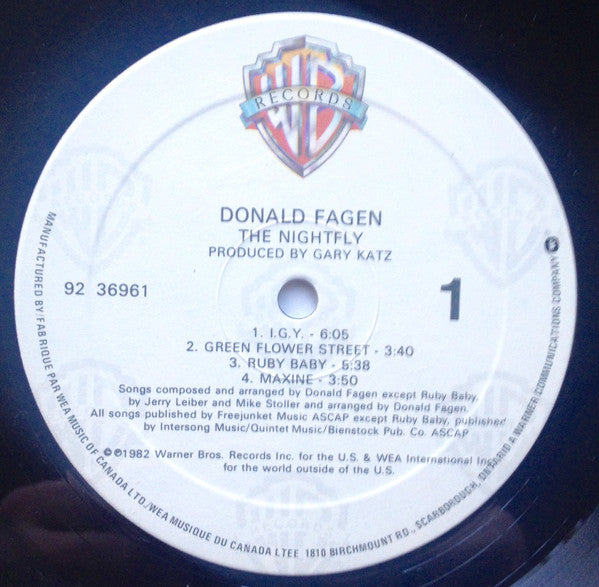 Donald Fagen : The Nightfly (LP, Album, RE, Cin)