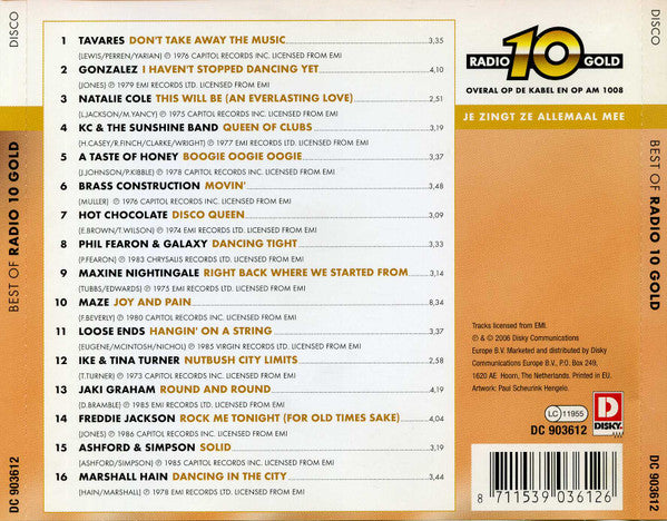 Various : Best Of Radio 10 Gold - Disco (CD, Comp)