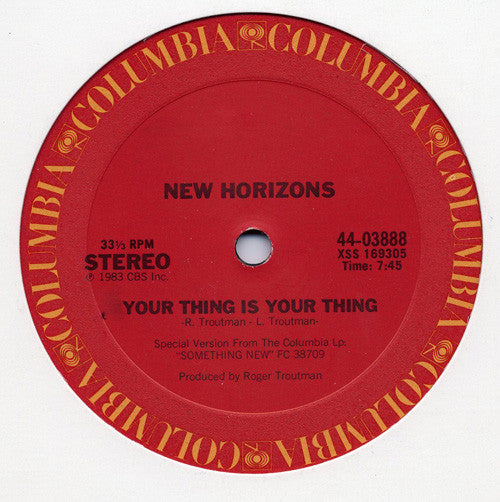 New Horizons (3) : Your Thing Is Your Thing (12")